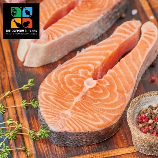 Salmon Norway  Cleaned Skin Out One Finger Slice